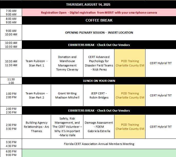8/14/25 Schedule