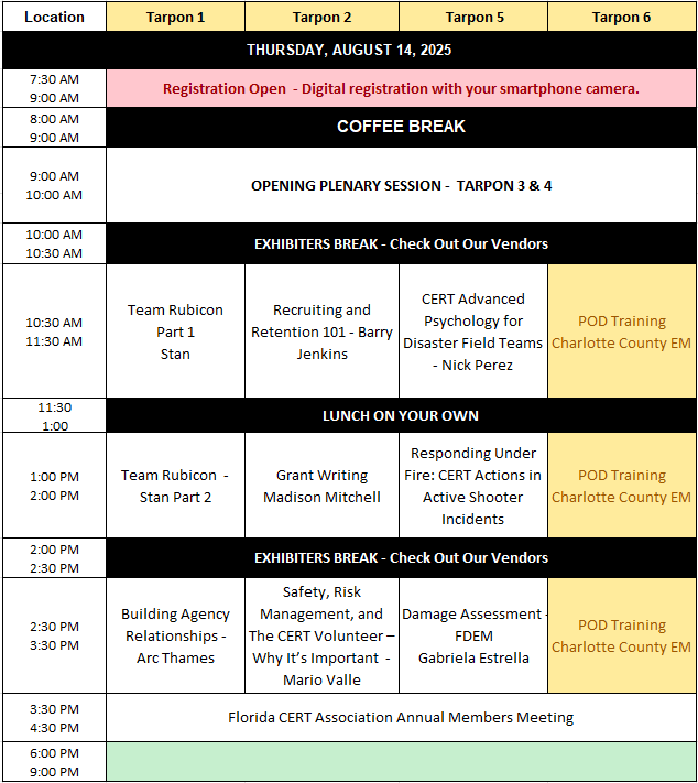 8/14/25 Schedule